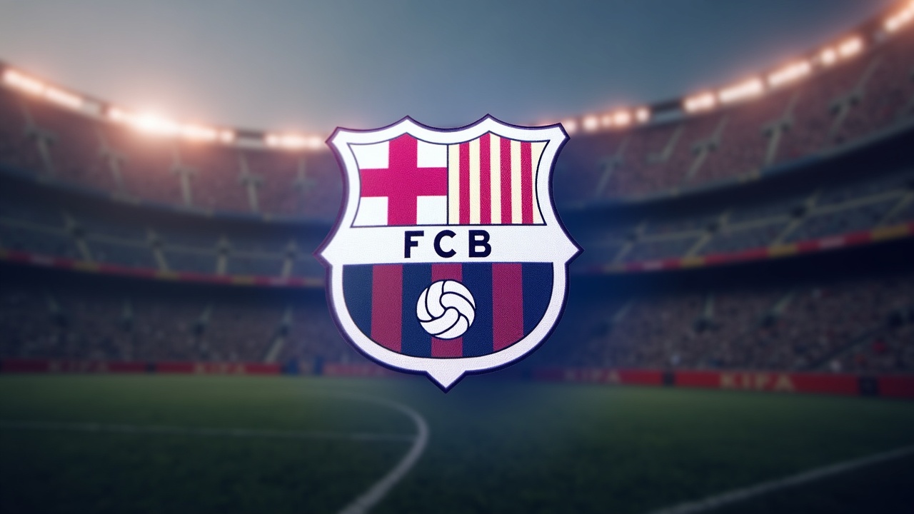 Photorealistic close-up of FC Barcelona crest with a translucent ZKP logo over a blurred stadium, signaling crypto sponsorship risk.