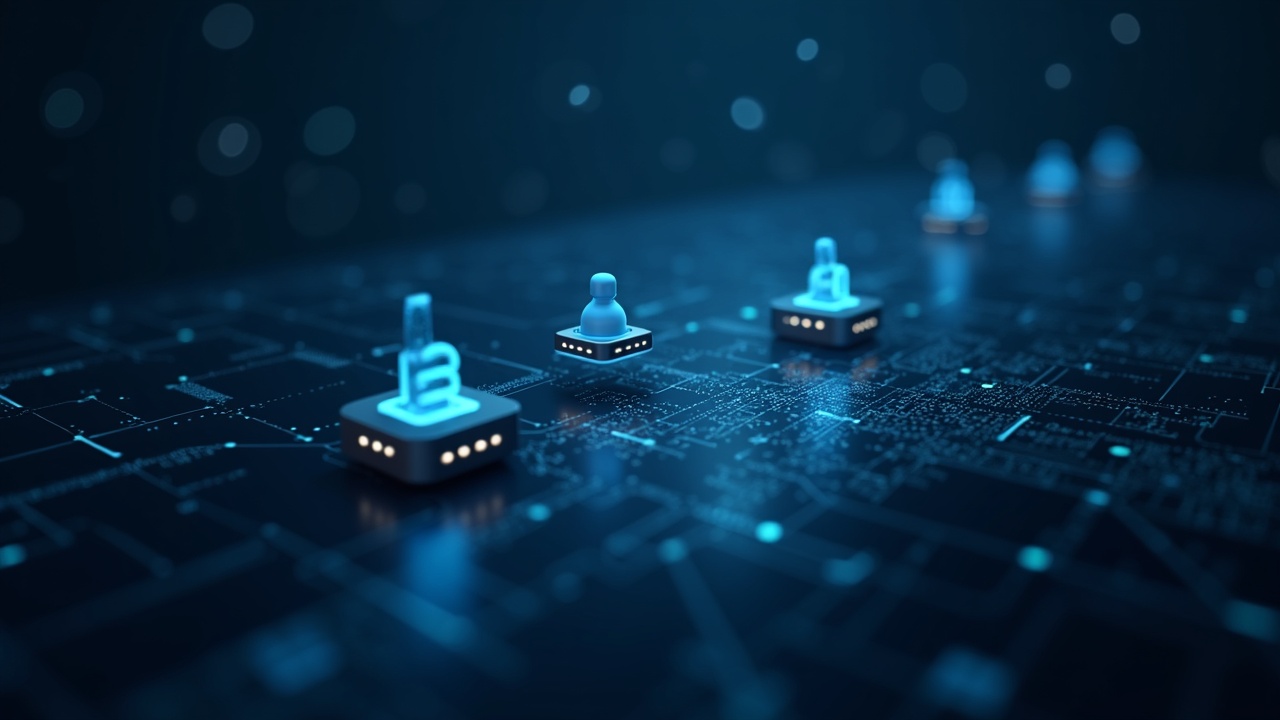 Photorealistic header with AI agents over edge devices and a DePIN map under soft lighting.