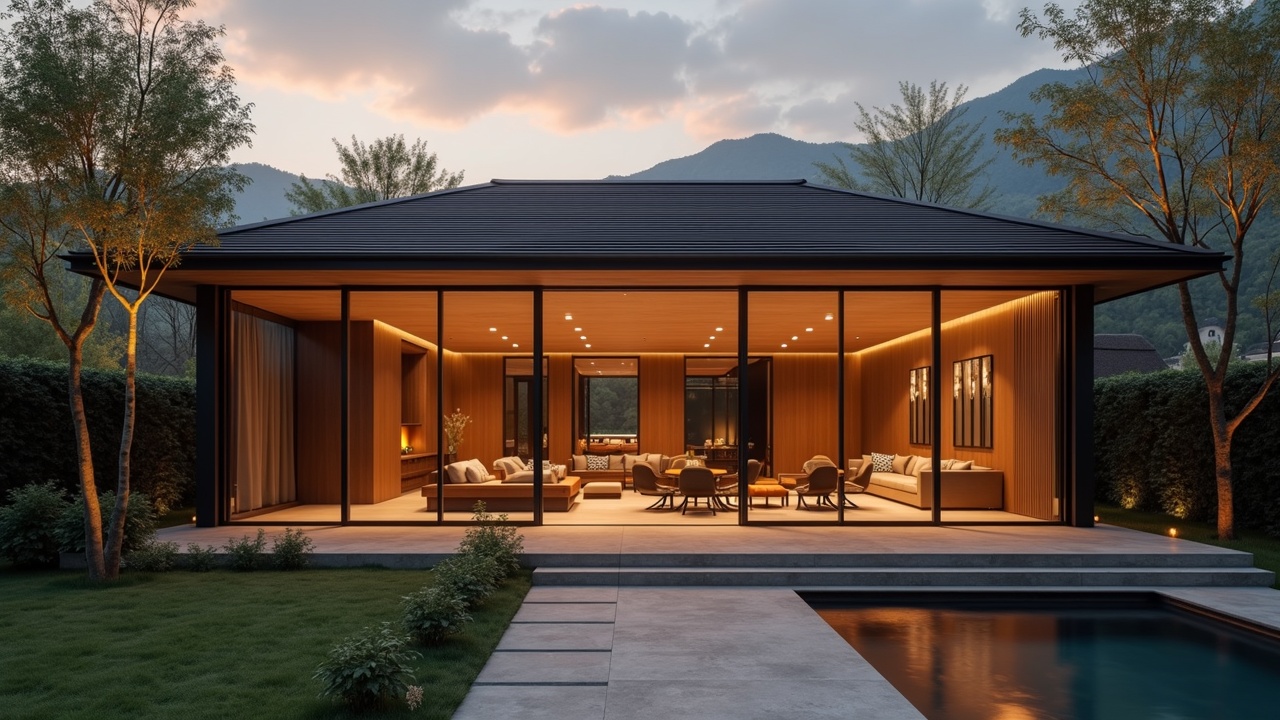 Photo-realistic shot of a luxury Chinese property with a Bitcoin price overlay signaling real estate repricing against crypto