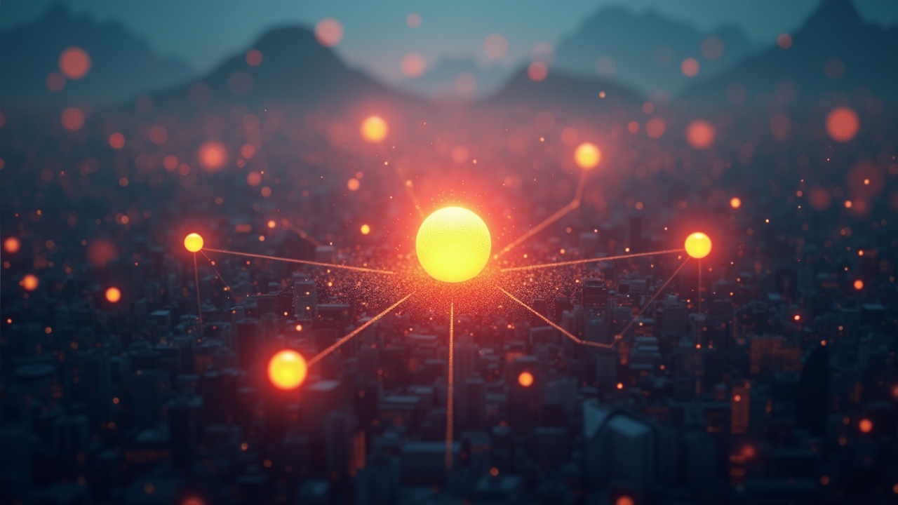 Photorealistic Helium hotspot in the foreground with a Brazilian cityscape behind and glowing HNT tokens flowing.