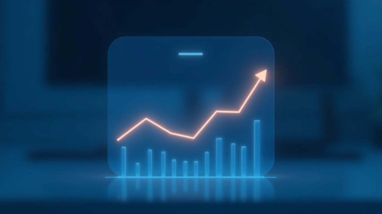 Glowing retention curve on a clean dashboard with a prediction-market emblem in blue-neutral tones