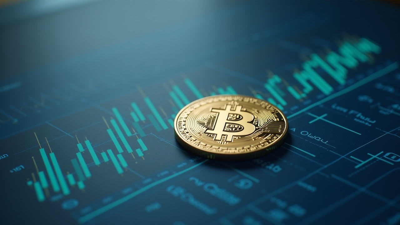 Close-up digital token on a regulated ledger with a regulatory seal and blurred office background.