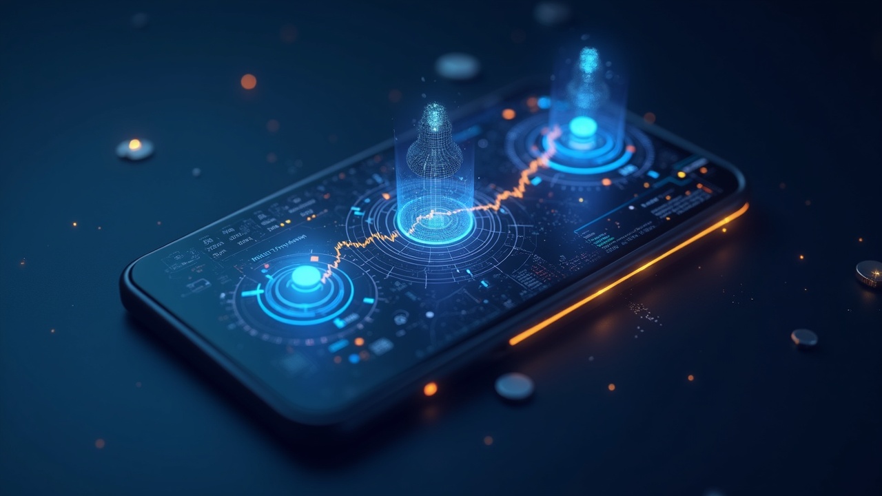 Photorealistic header illustrating tokenized stocks, perpetual futures, and staking icons on a crypto trading platform.