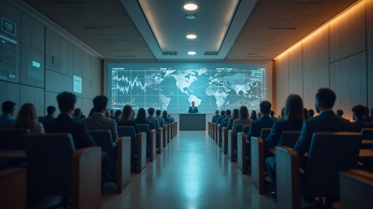 Photorealistic courthouse with digital finance charts and a subtle FTX motif, soft lighting, illustrating cooperation