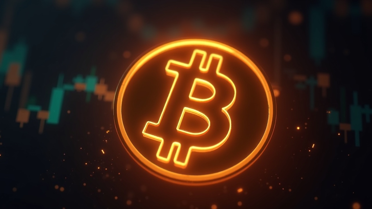 Close-up of a glowing Bitcoin logo with a blurred stock market backdrop, symbolizing a corporate treasury pivot.