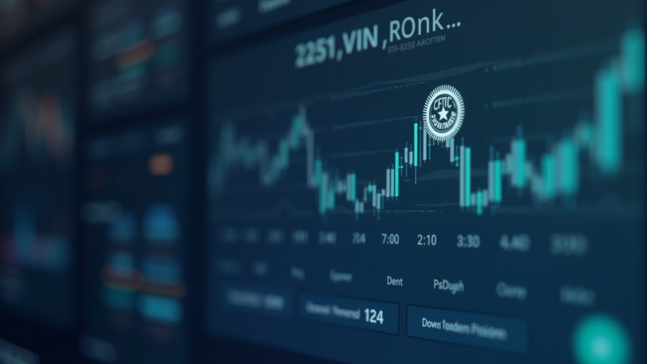 Photorealistic Polymarket-style dashboard with subtle CFTC badge against a blurred newsroom, highlighting Coinbase retention.