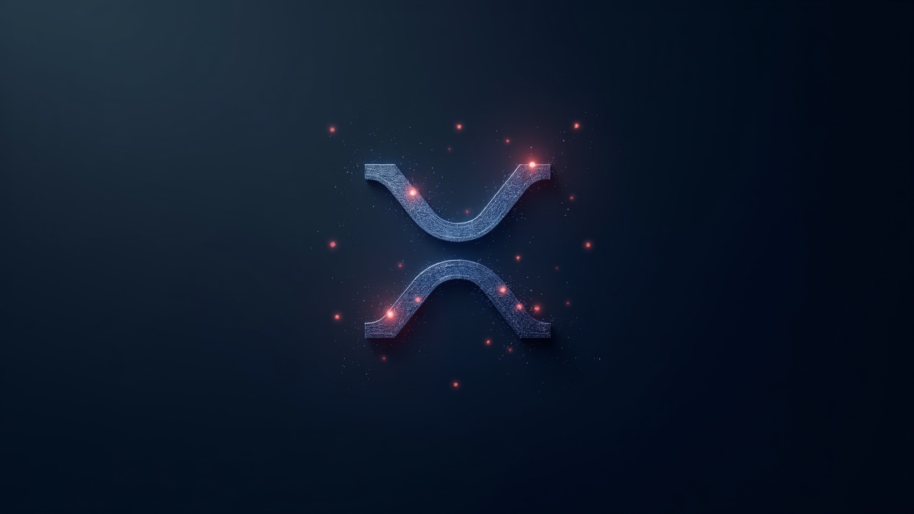 XRP logo intertwined with validator network, highlighting on-chain settlement and network health.