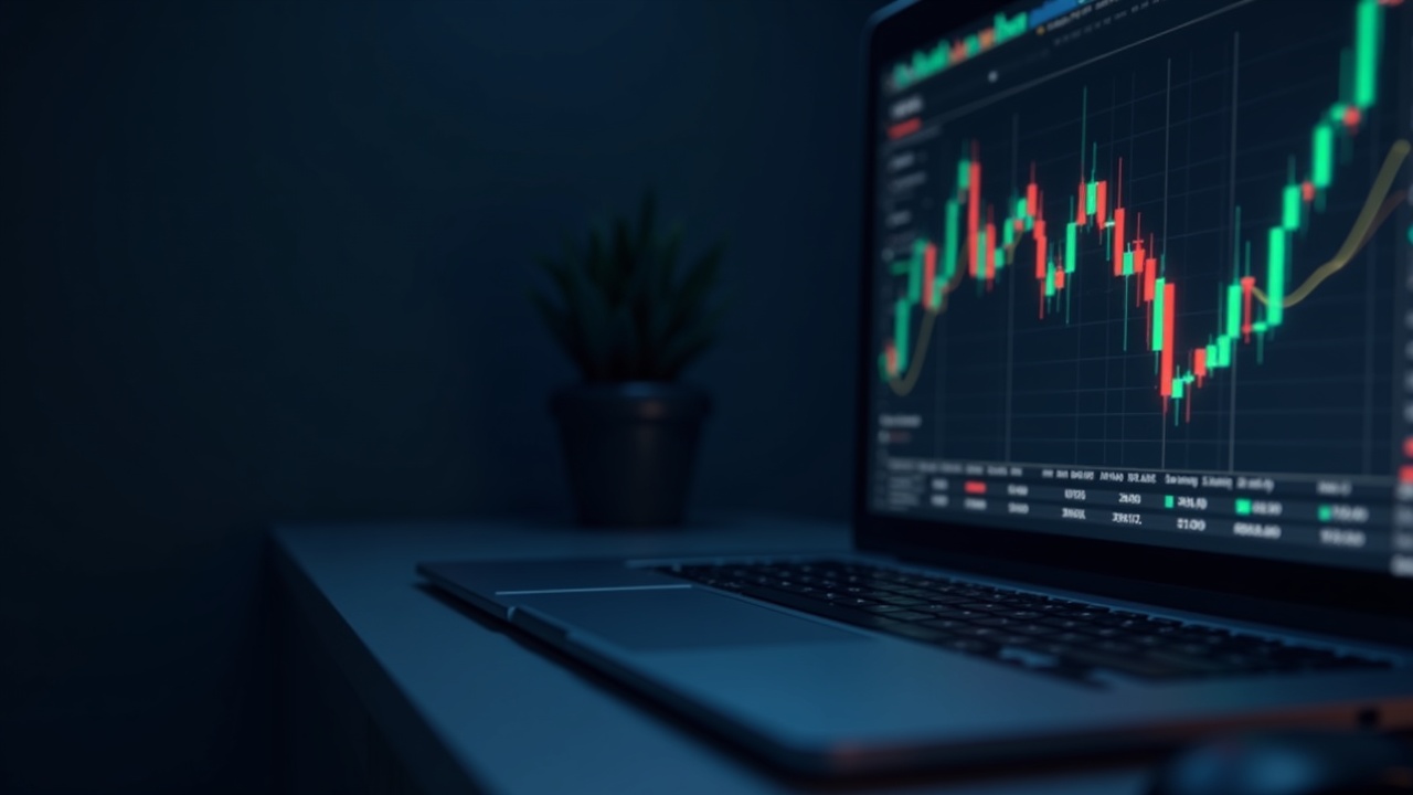 Photorealistic trading desk with a single chart showing BTC/ETH ETF outflows and Solana inflows, clean editorial lighting