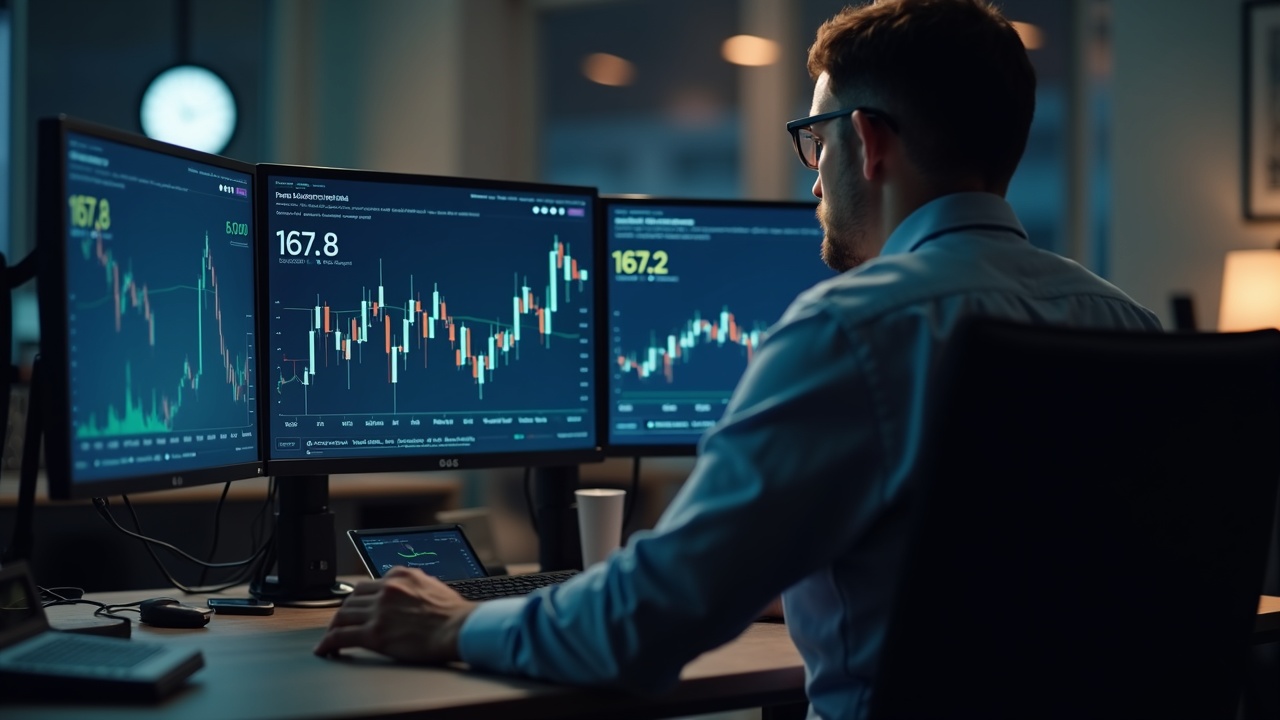 Editorial crypto desk with analyst as screens show -167.8 Coinbase Premium and BTC charts signaling institutional selling.