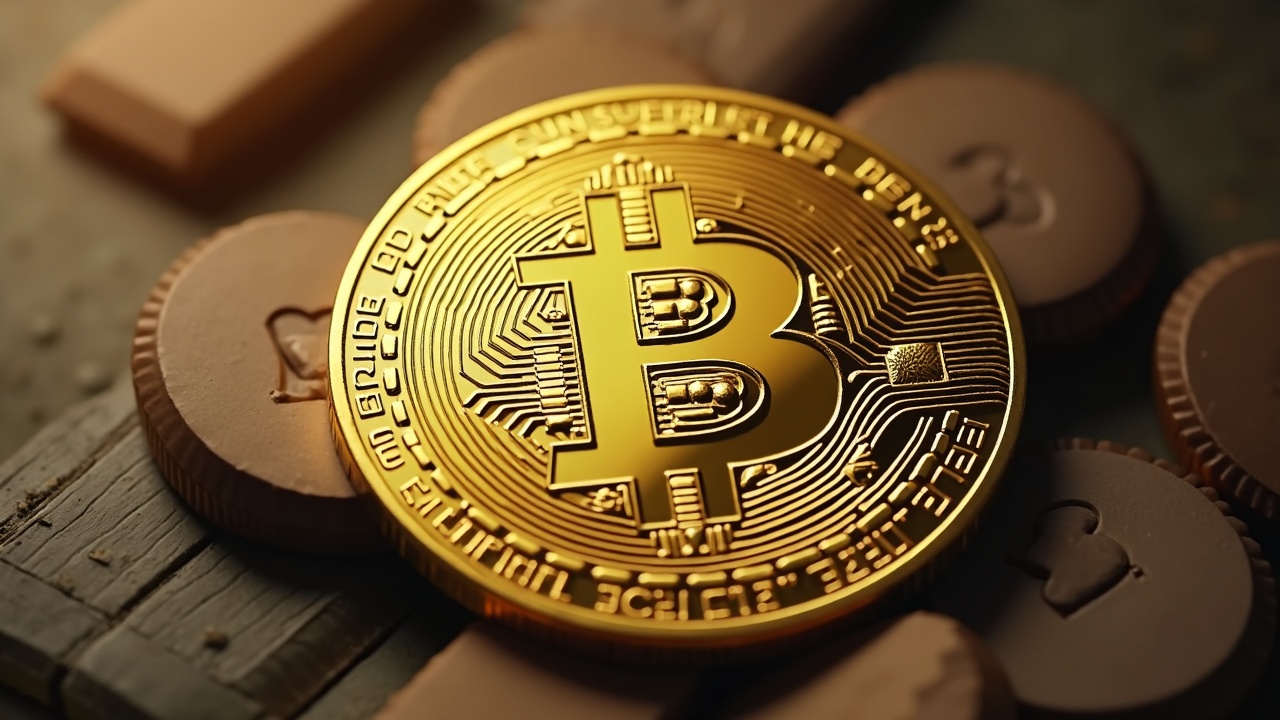 Photoreal Bitcoin coin centered with a Bhutan silhouette; highlights sovereign treasury divestment and development liquidity.