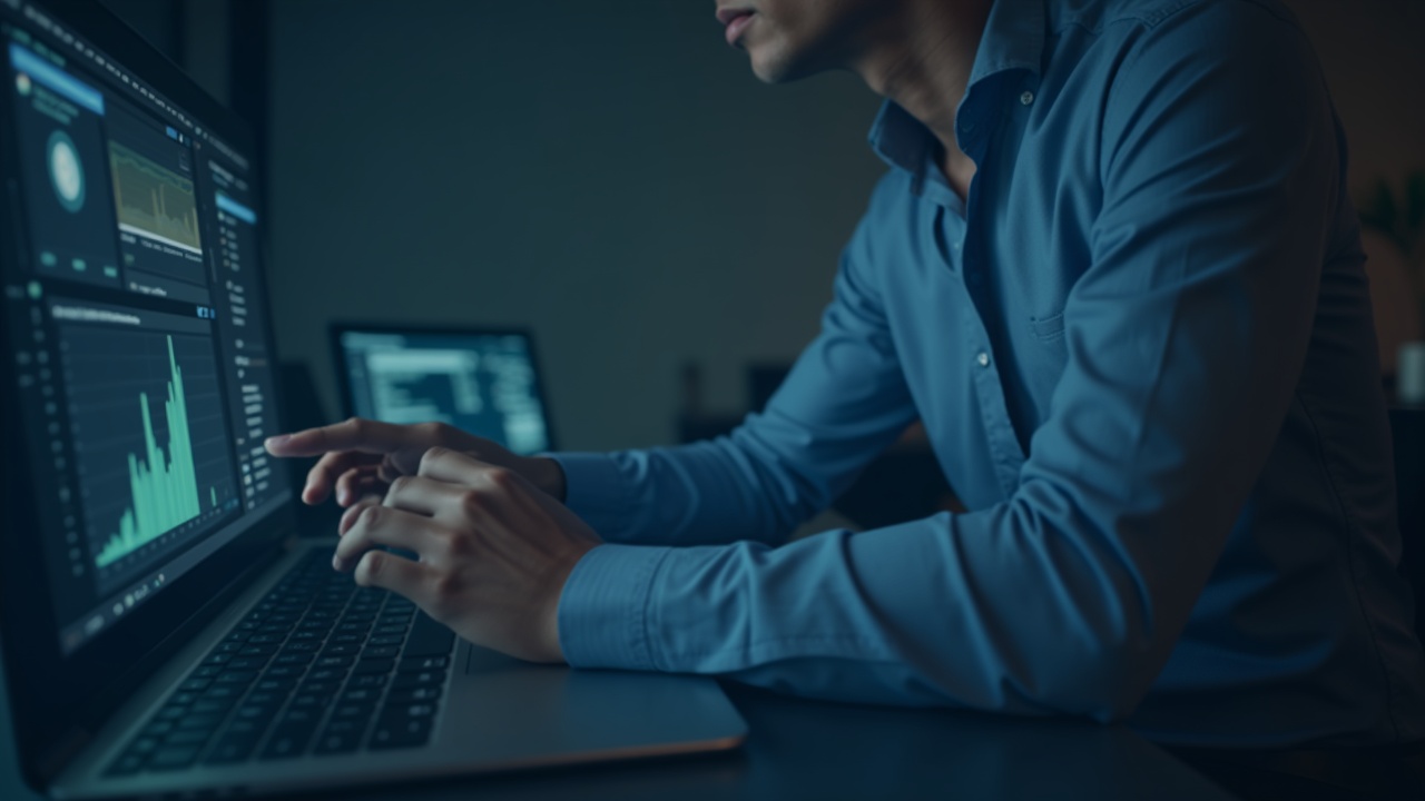 Close-up of a corporate executive reviewing a BTC and ETH treasury dashboard under soft newsroom lighting.