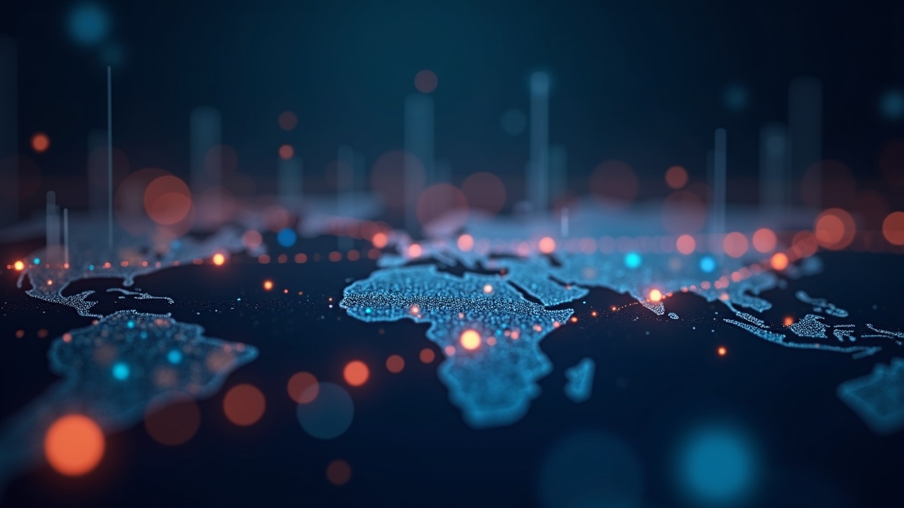 Photorealistic close-up of rapid fiat-to-stablecoin settlement with glowing latency lines over financial district backdrop.