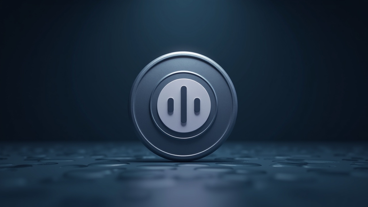 Single SEA token icon with a bold pause symbol over a soft newsroom-lit NFT marketplace backdrop, signaling a delay.