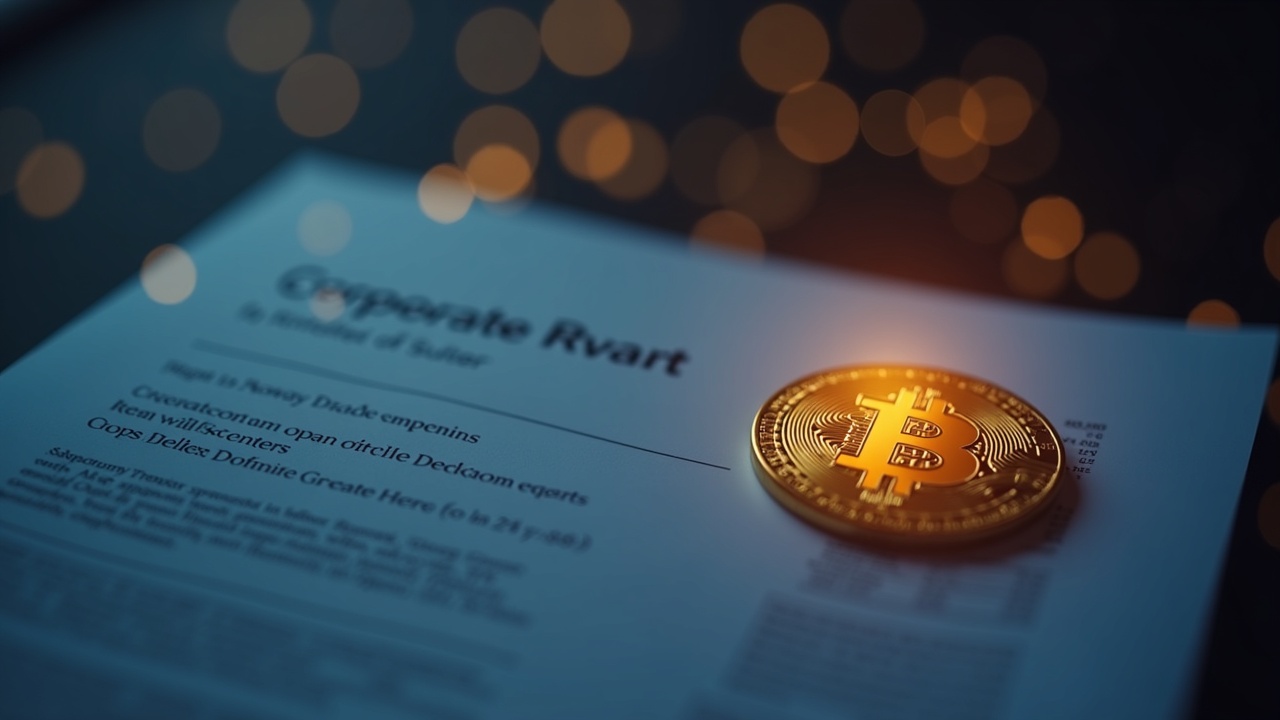 Close-up of a corporate report and glowing crypto token against a blurred financial district backdrop, signaling cross-border pre-IPO scrutiny.