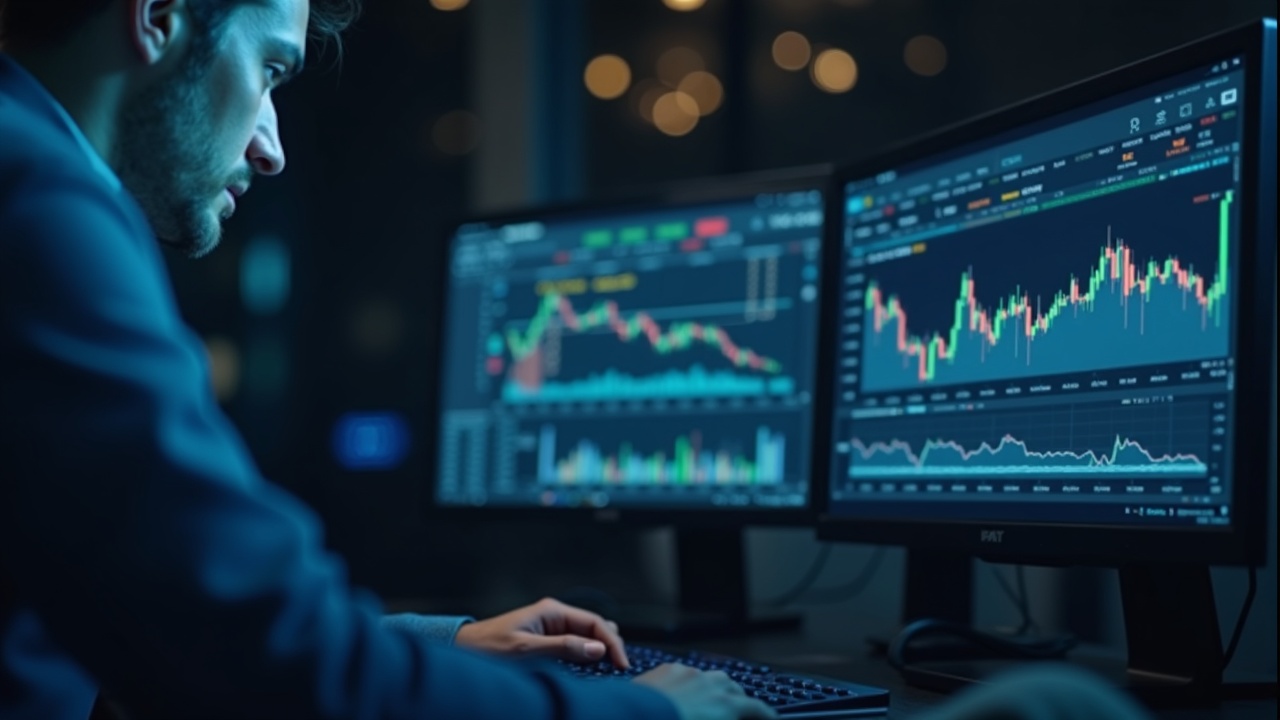 Photorealistic header of a trader evaluating crypto futures on dual monitors, signaling demand for active ETFs.