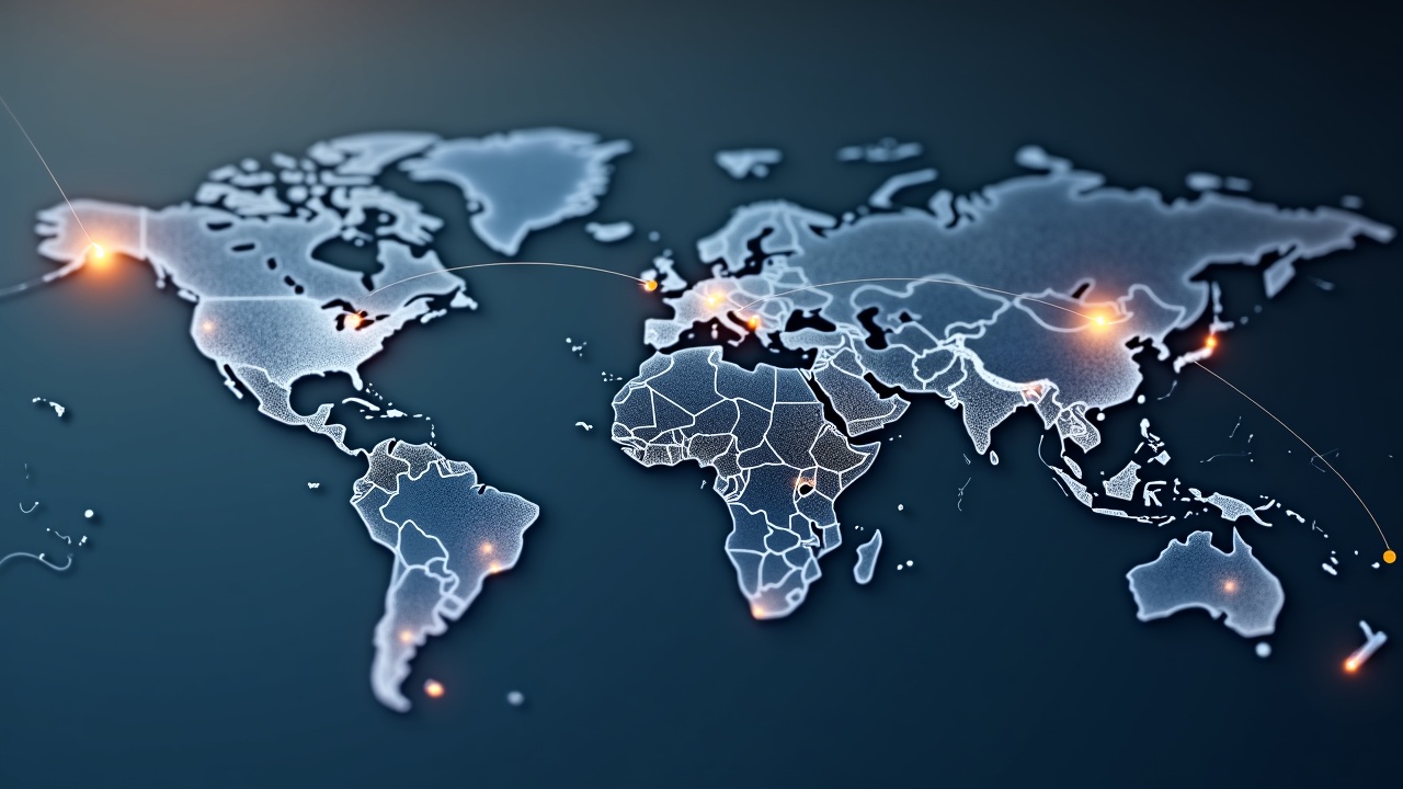 Photorealistic globe showing USDC cross-border payments between Coinbase and Nium, on-chain to off-chain across continents.