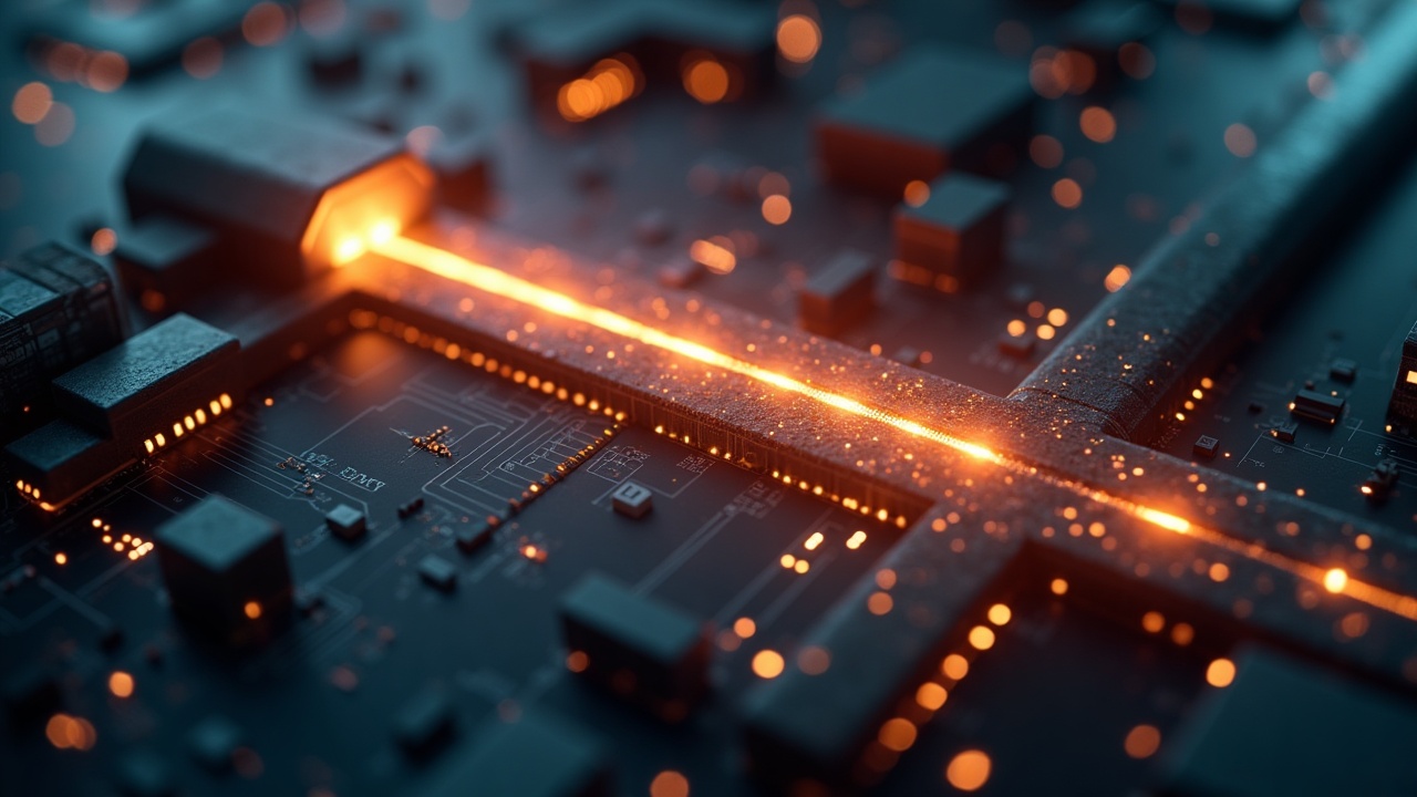Photorealistic close-up of a glowing Base conduit funneling liquidity into a dominant AMM, with Aerodrome motif.