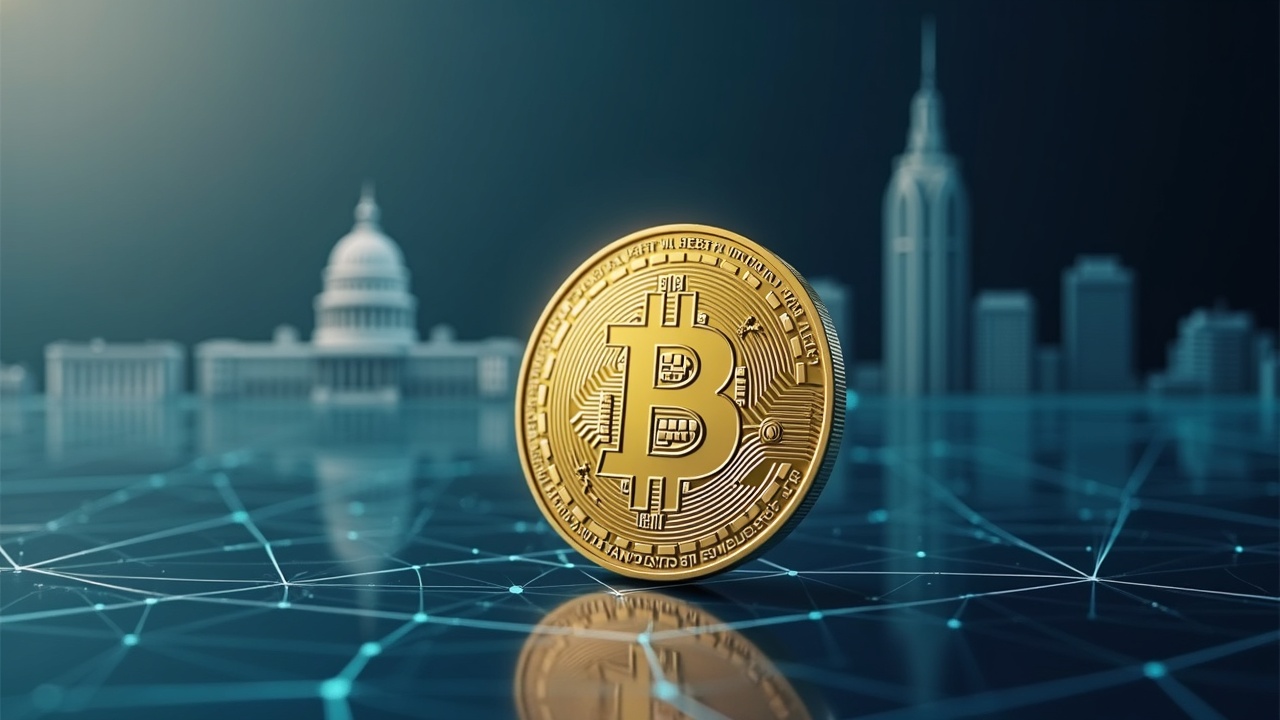 Photorealistic header: a digital stablecoin above a glass ledger with silhouettes of ETFs and government money funds.