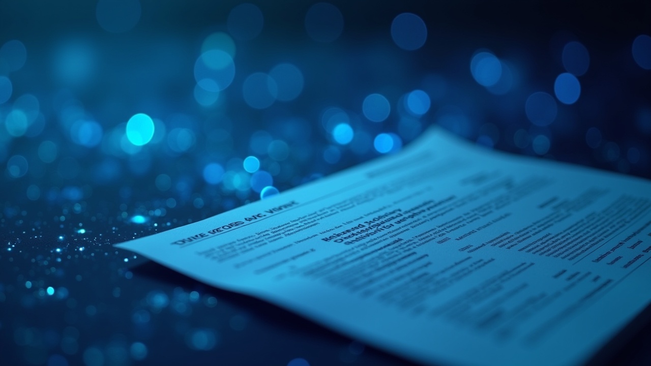 Front-page image of tokenized securities on a distributed ledger, Korea-blue glow, foreground issuance document.