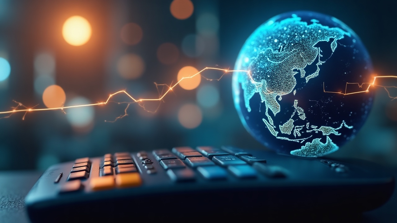 Photorealistic close-up of a payment terminal, globe overlay and glowing Asia cross-border rails for stablecoin payments.