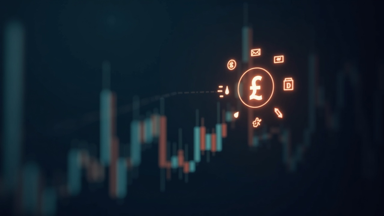 Editorial close-up of a funding address pulsating toward 90 wallet icons on a trading graph showing a price drop.