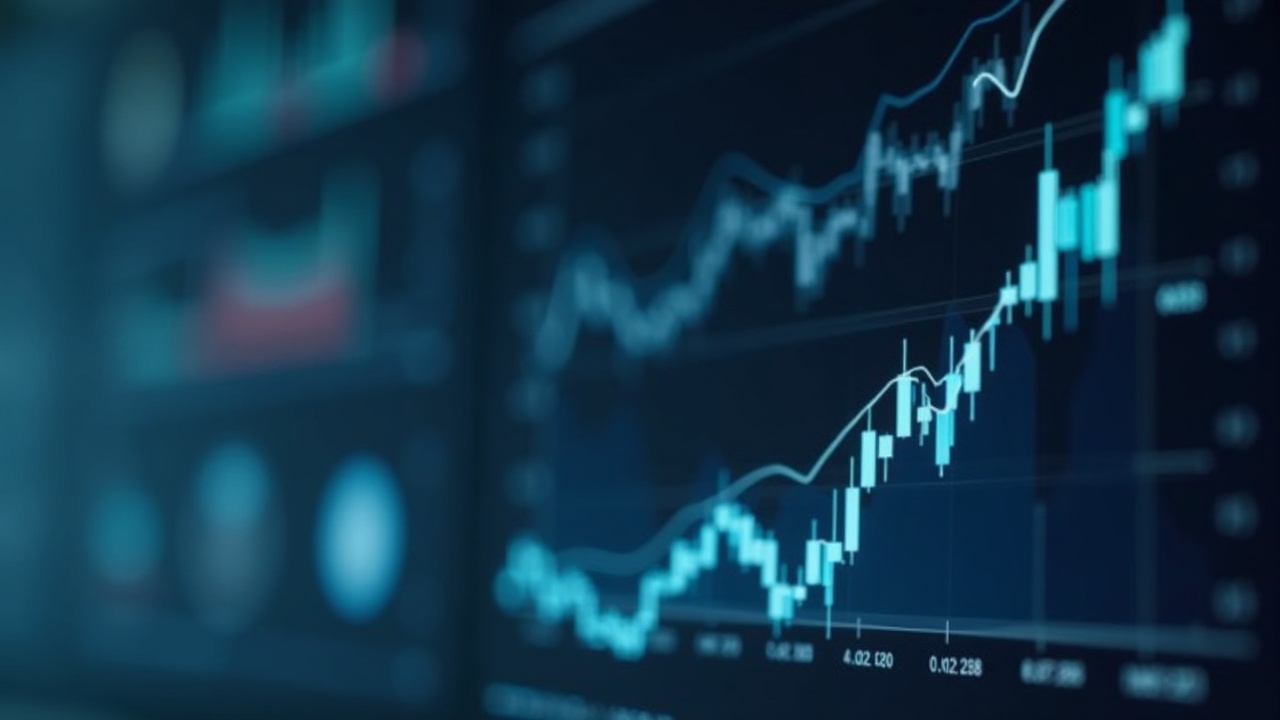Photorealistic prime brokerage desk displaying digital and traditional asset dashboards with a rising liquidity graph