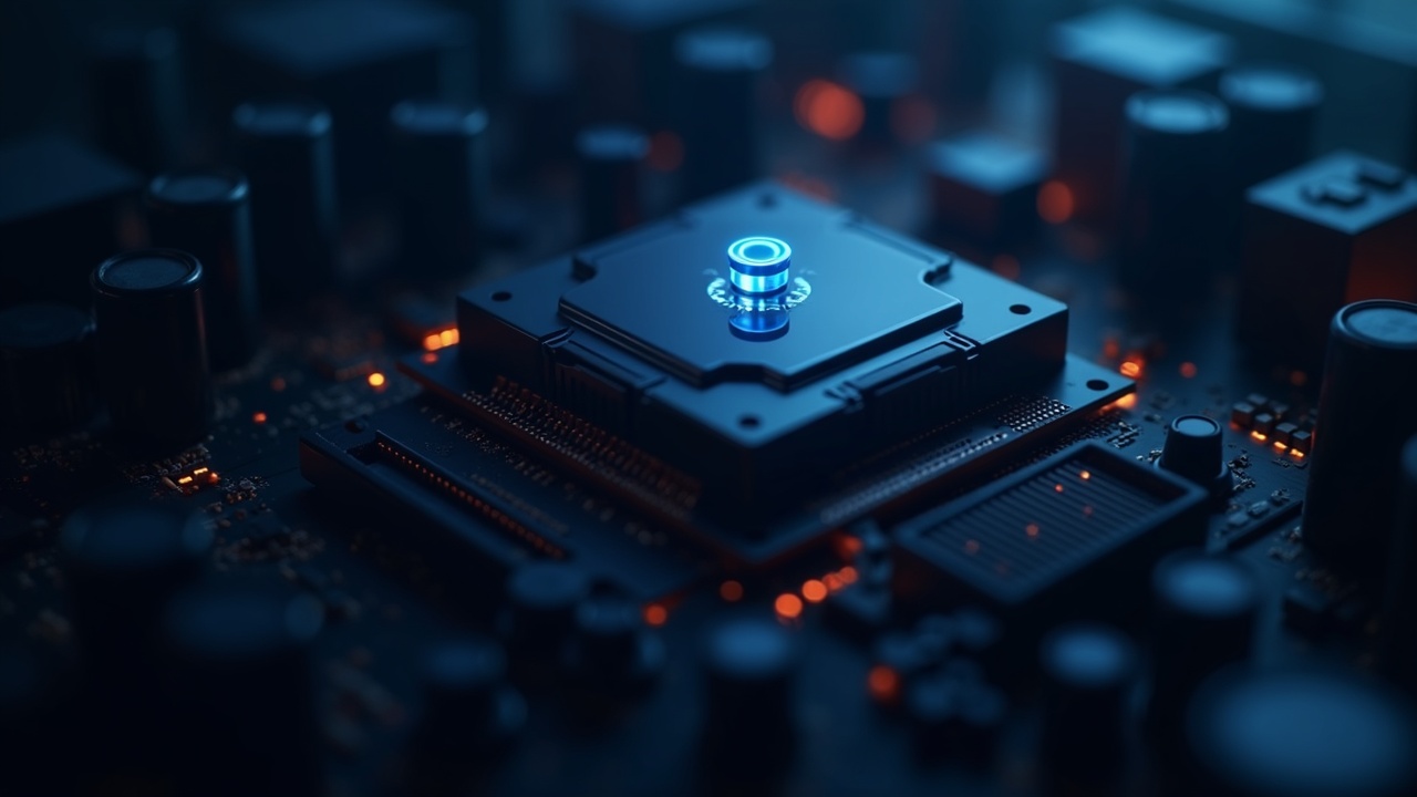 Photorealistic close-up of mining hardware, a central Stratum V2 beacon, and subtle pool silhouettes.