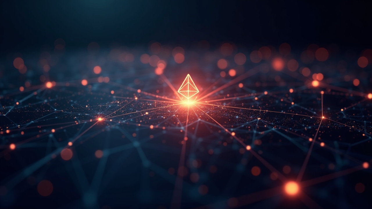 Photorealistic TON network with Telegram as the leading validator hub, glowing fast blocks across a ledger visualization