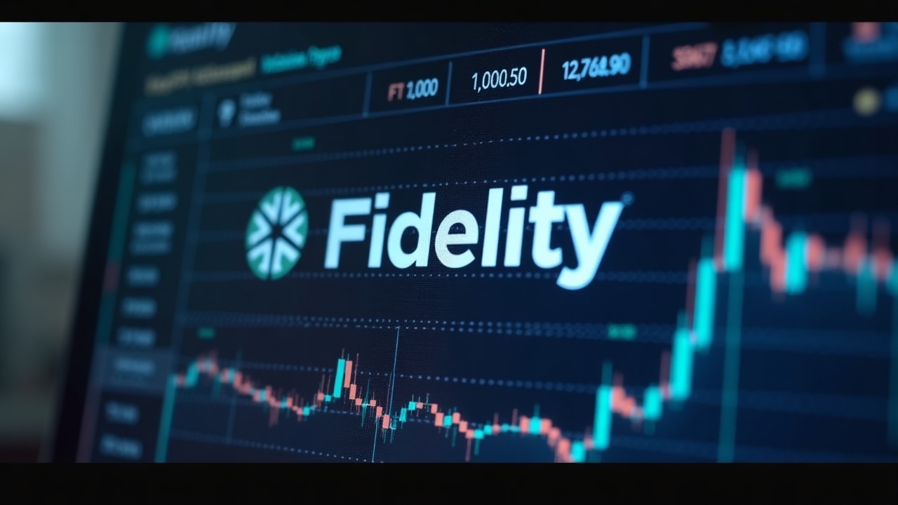Photorealistic onchain trading scene featuring Fidelity and Uniswap branding with FIDD/USDC pool UI