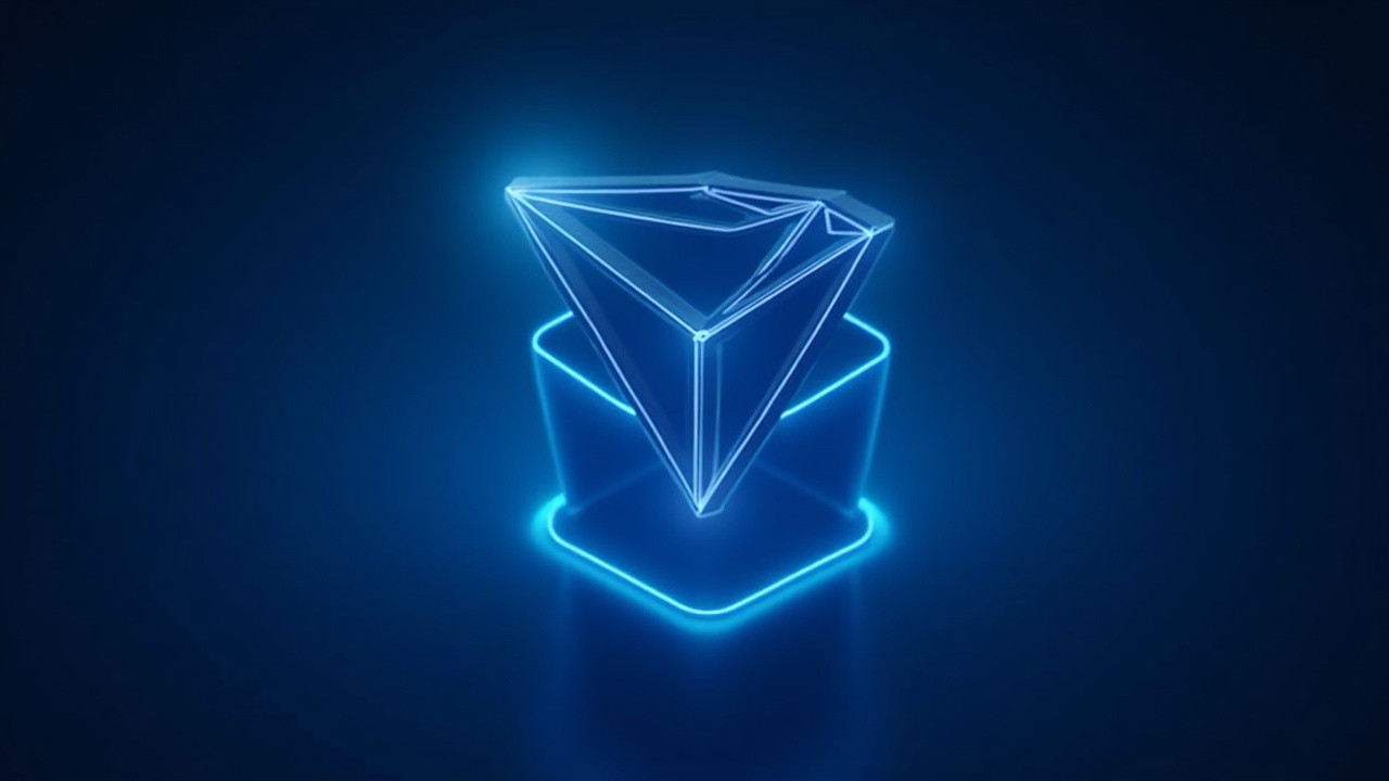 Photorealistic header of a single decentralized custody node powering TRON USDT transfers with a blue glow and staking/energy visuals.