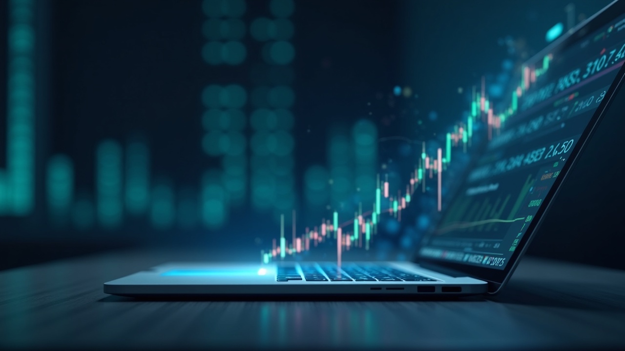 Photorealistic header: sleek trading desk, translucent USDT perpetual ticker, subtle crypto UI representing synthetic equities