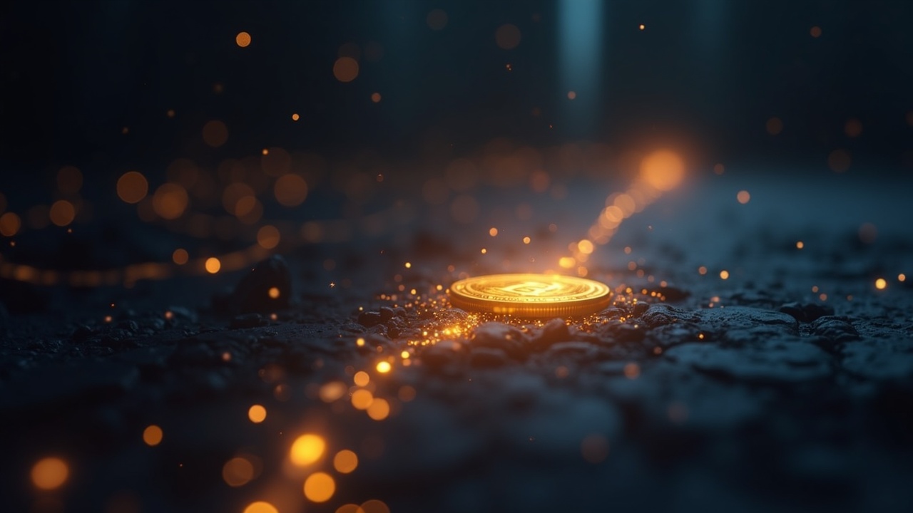 Photorealistic close-up of a glowing token flowing through a secure, permissioned ledger toward a DTCC-style vault