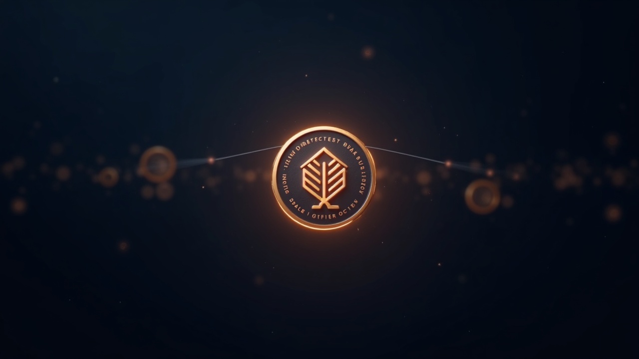 GROVE token emblem centered with subtle KuCoin glow in the background