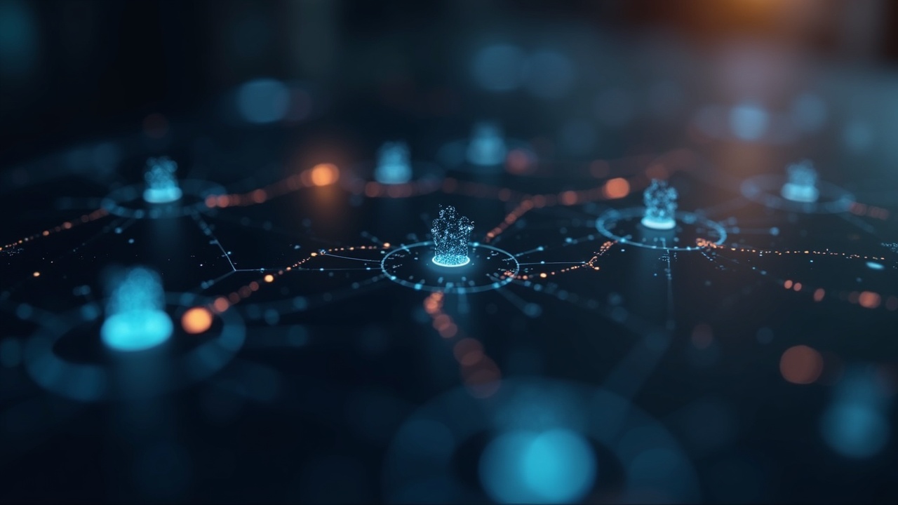 Close-up of an AI studio UI displaying RENDER payment with glowing GPU nodes in a soft neutral background