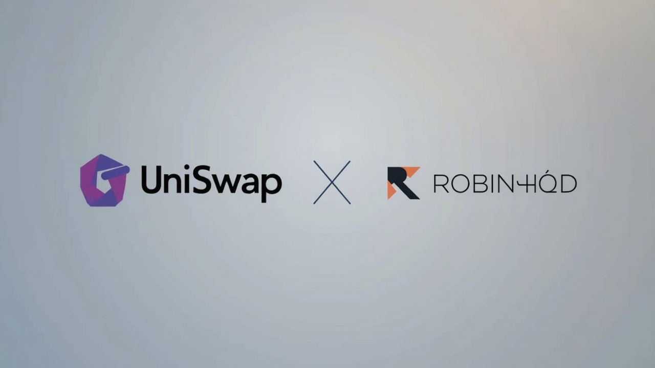 Merged Uniswap and Robinhood Chain logos representing the primary public AMM on Robinhood Chain for real-world assets
