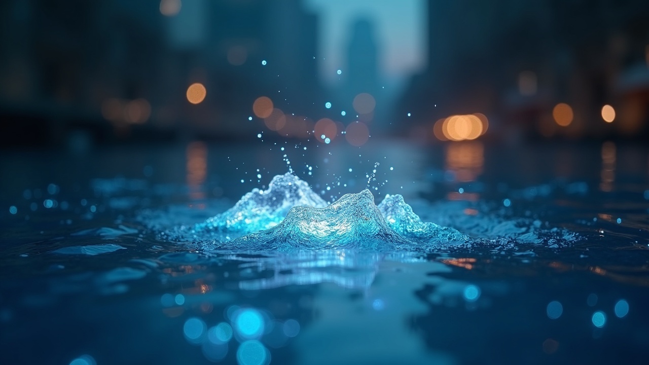Photorealistic header: digital liquidity flows into a glowing Uniswap v4 pool, signaling decentralization.