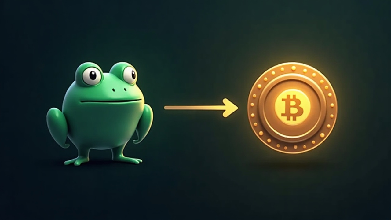 PEPE icon flows from a dark exchange hub to a glowing private wallet, signaling self-custody.