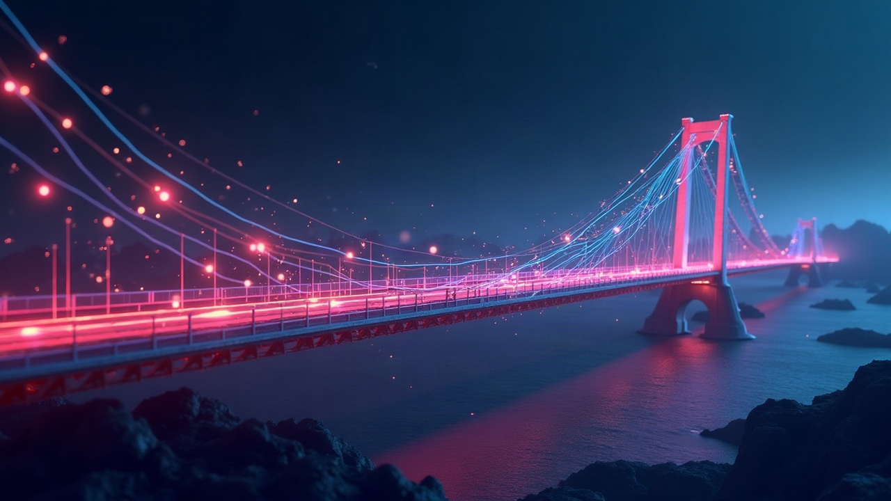 Photorealistic illustration of Robinhood Chain as a liquidity hub powering Curve Finance on Layer 2, with token flows.