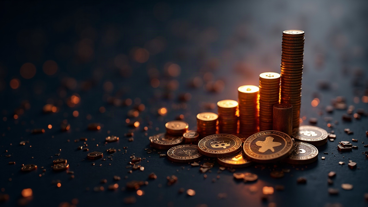 Close-up of Cardano logo merged with USDCx coins and rising liquidity bars, symbolizing DeFi growth on Cardano.