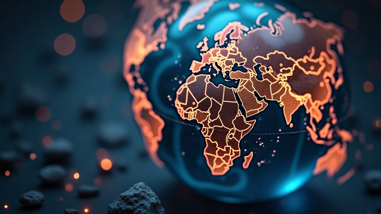 Photorealistic globe glow with translucent rails linking LATAM to global fintech, symbolizing regulated cross-border stablecoins