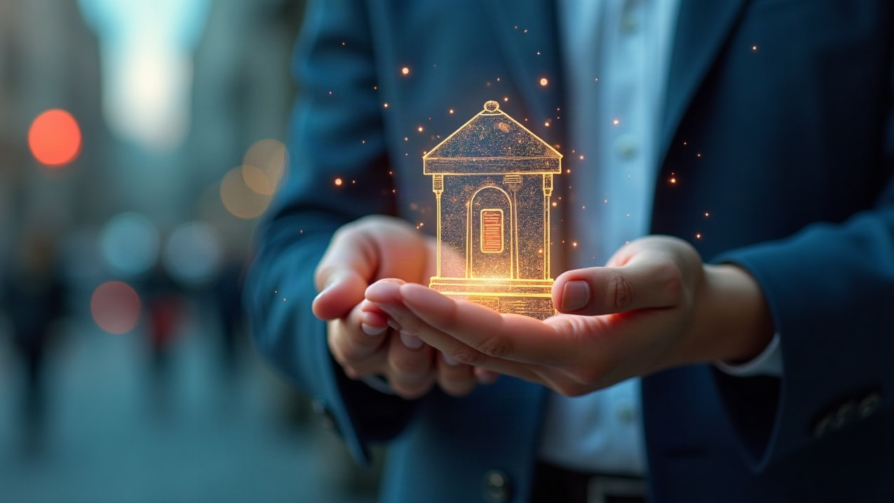 Photorealistic blurred exchange with a blockchain hub linking to it, symbolizing a regulated DeFi-to-US futures bridge.