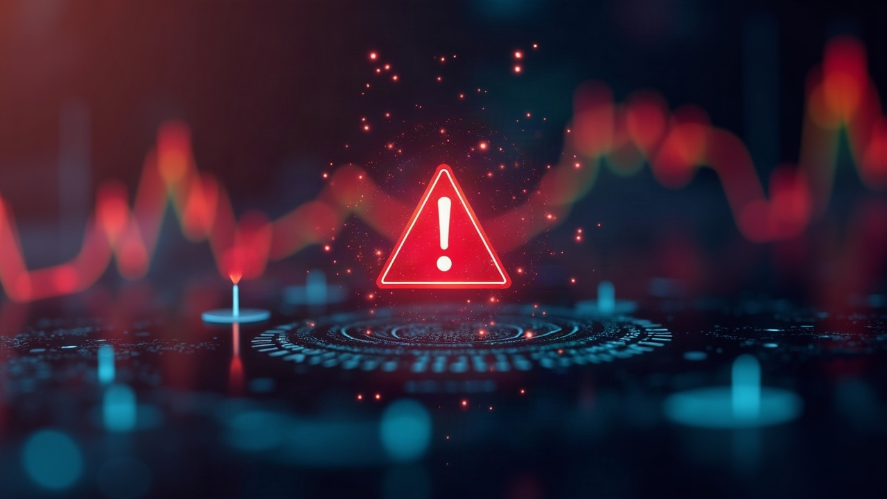 Close-up of a crypto wallet screen with a red warning badge on gas abstraction, blurred blockchain background.