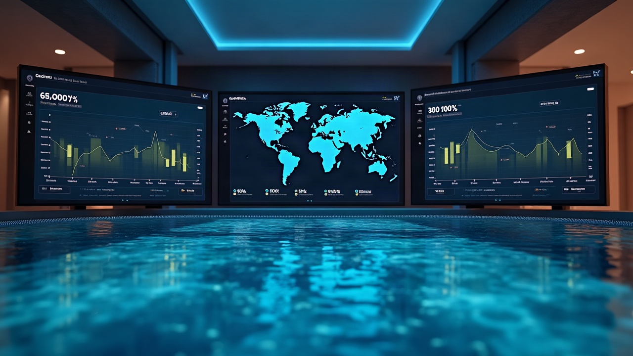 Photorealistic header showing Infinity pool dashboards with a 90/10 fee split on the Robinhood Chain