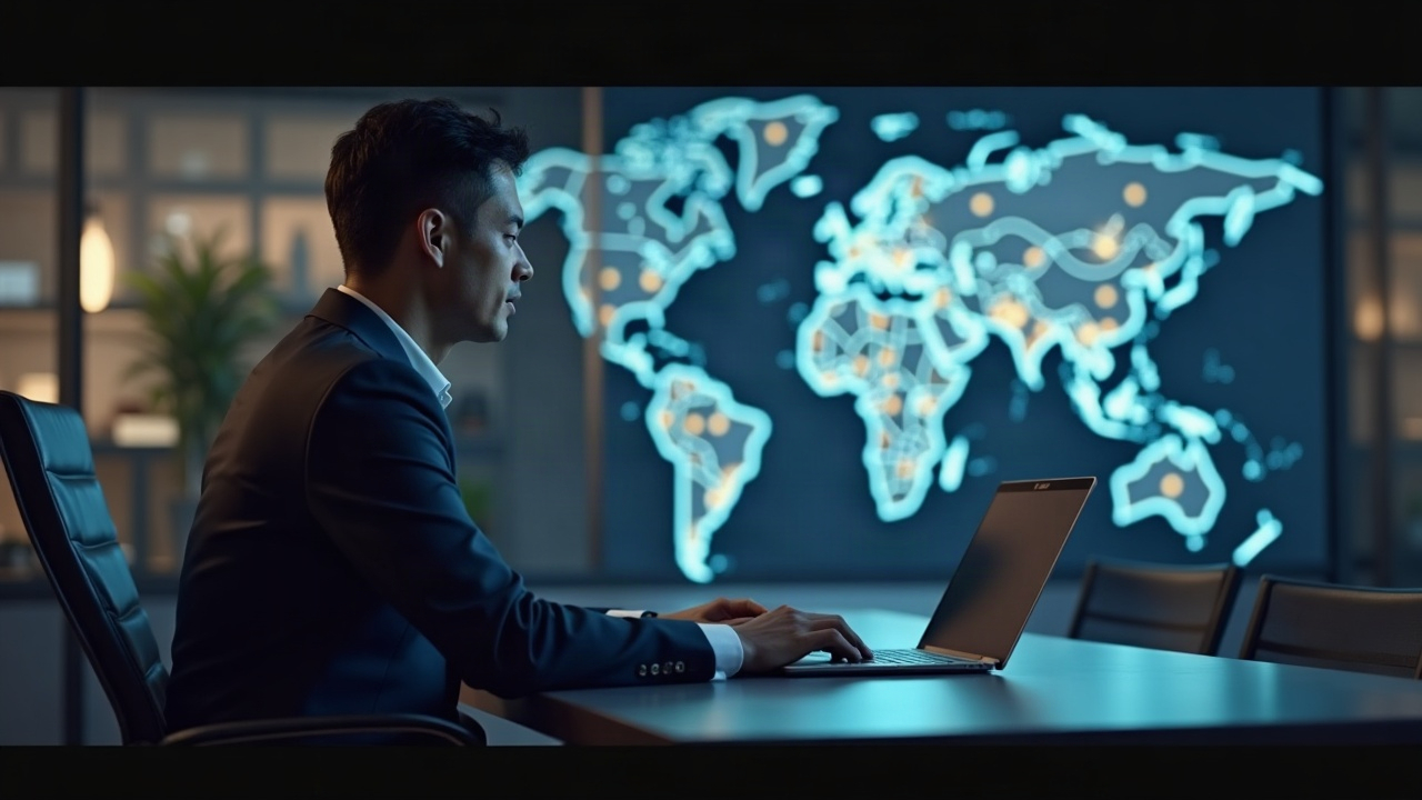 Photorealistic header of a polished executive in a sleek office, with a glowing Hadron tokenization rail and an APAC map silhouette.
