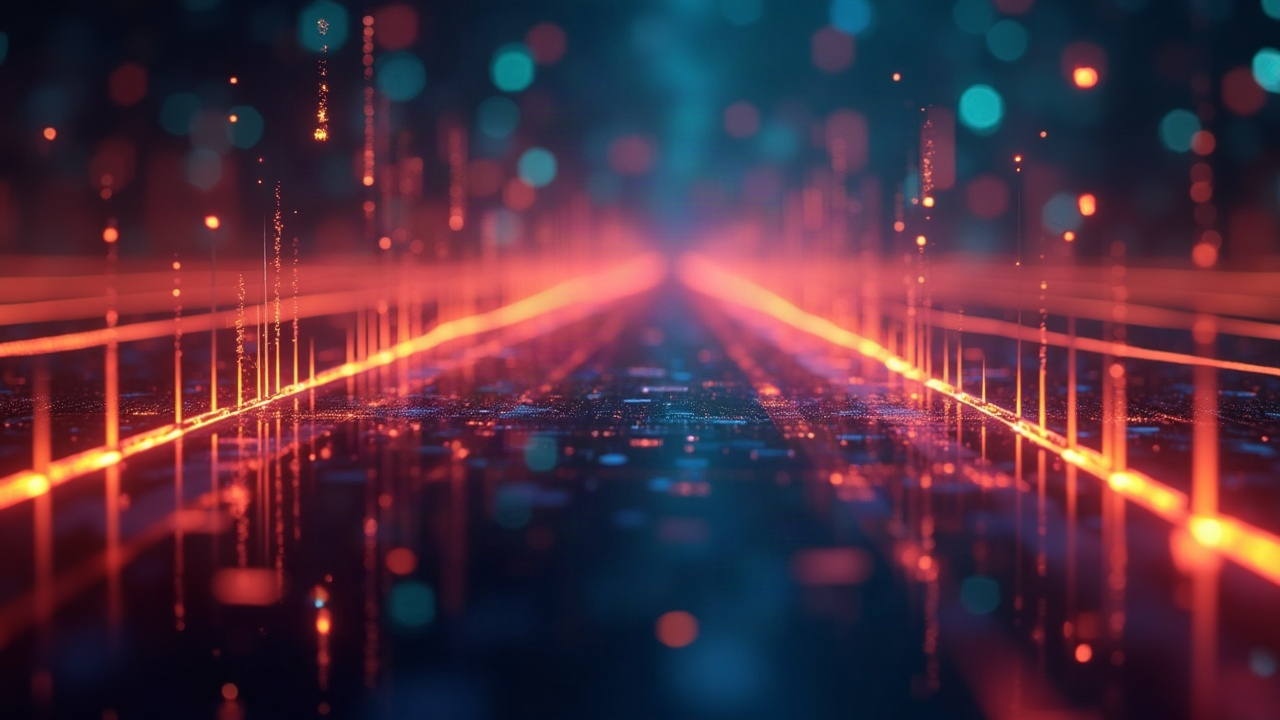 Photorealistic stock tickers flow along Layer 2 rails Base and Robinhood Chain, illustrating tokenized equities