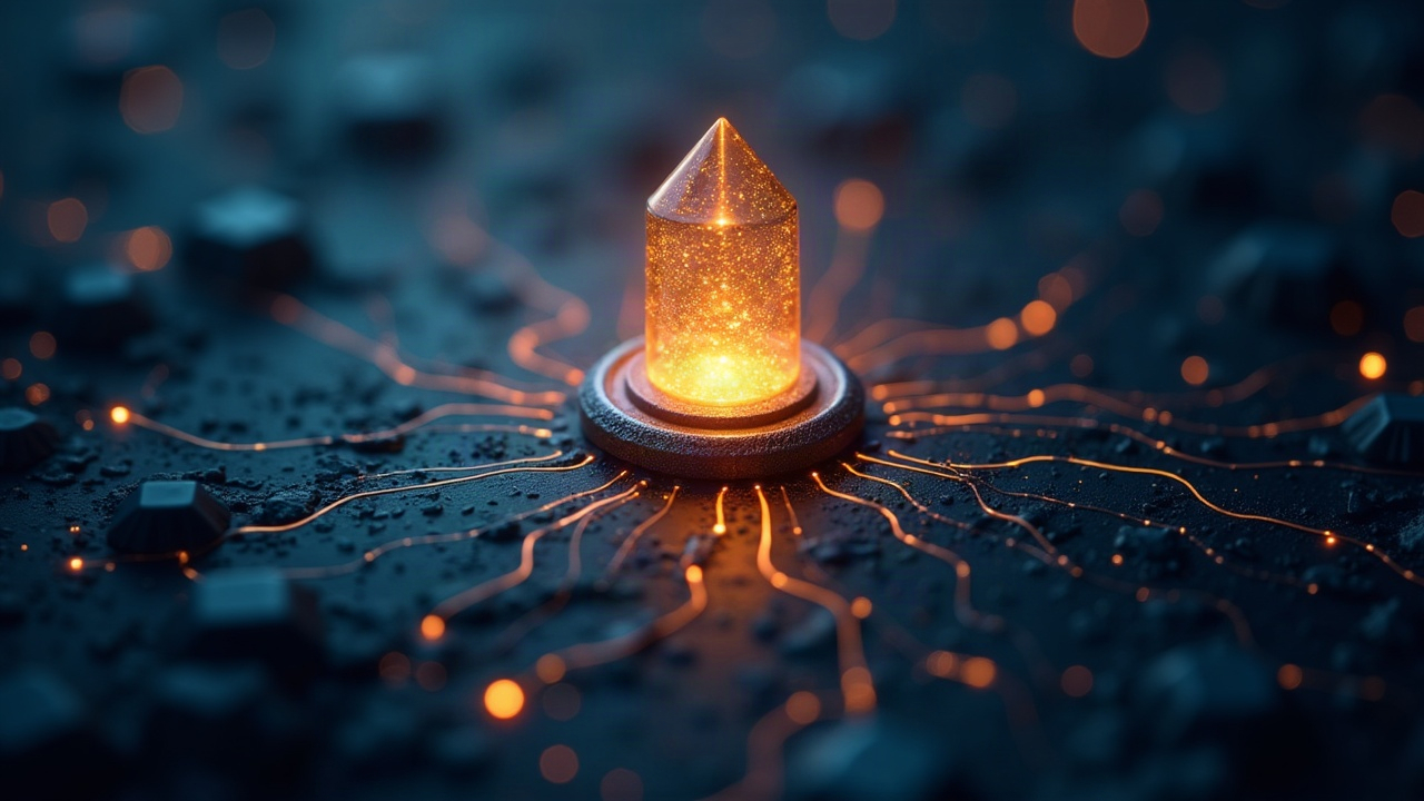 Photorealistic glow of a liquidity hub symbolizing Uniswap on Robinhood Chain, with lines signaling 70B in volume.