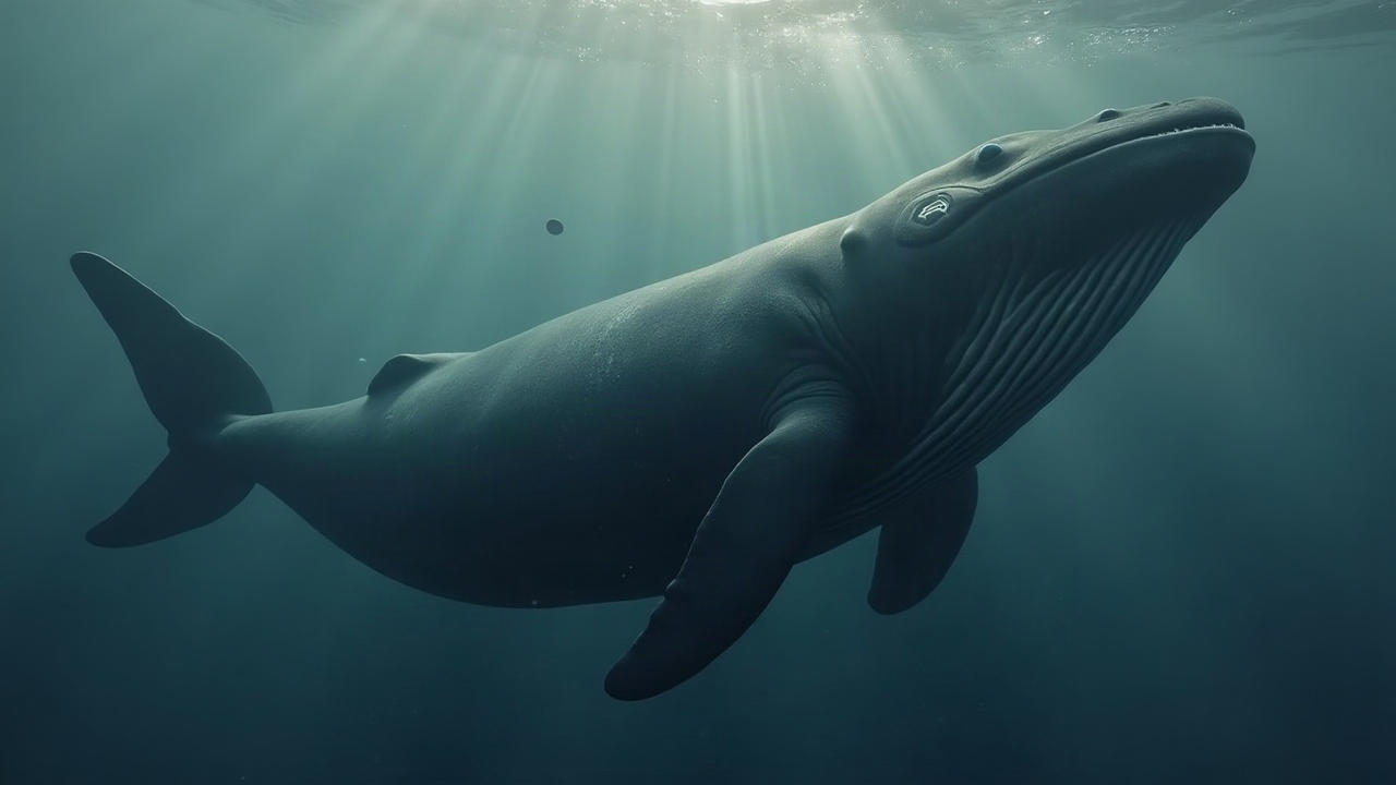 Photorealistic whale silhouette merging with a Zcash self-custody wallet, symbolizing large ZEC withdrawals from exchanges.