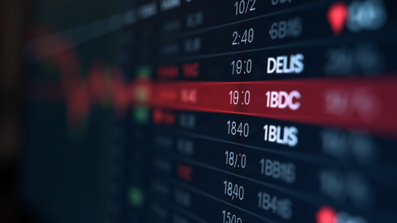 Close-up of a crypto trading screen with a red delist overlay on render/btc and related pairs.