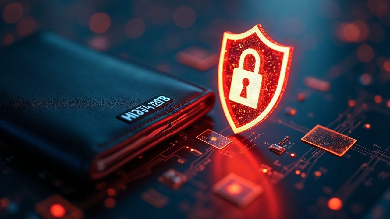 Photorealistic close-up of a hardware wallet beside a glowing shield protecting a PSBT flow from SIGHASH_SINGLE.