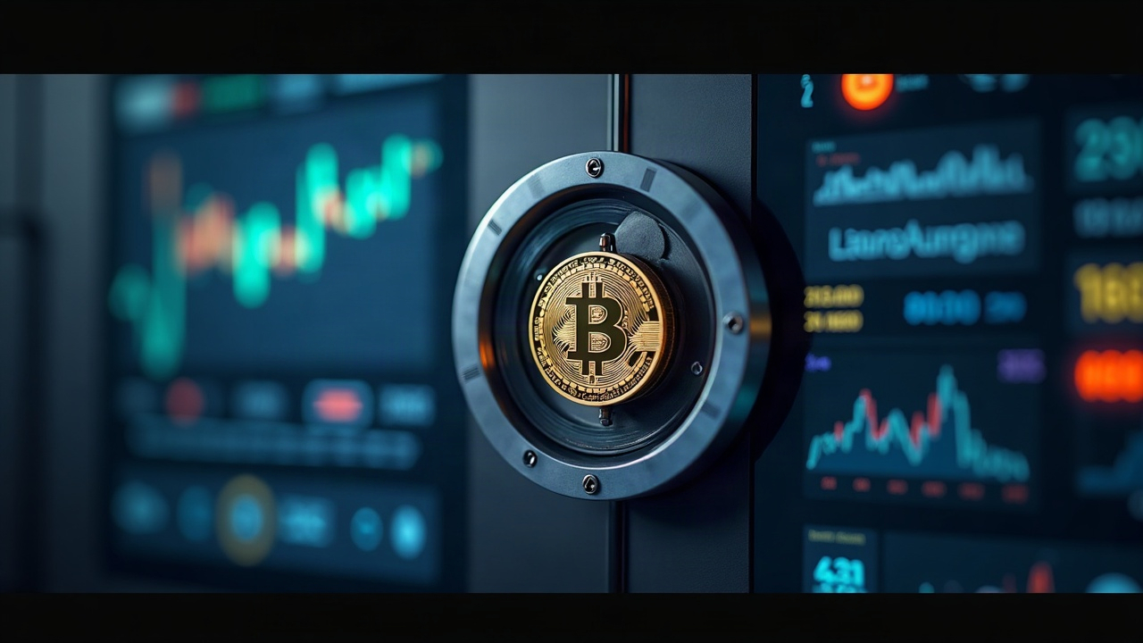 Photorealistic header of a secure Bitcoin vault with a transparent dashboard tracking purchases and an El Salvador flag.